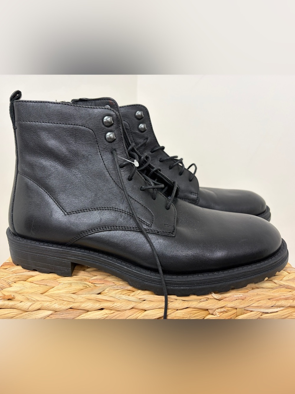 Geox Black Leather Men’s Chukka Lace-Up Boots